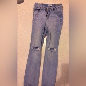 Edge Blue Skinny Jeans with Distressed Details